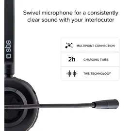 SBS Kabelloses Mono-Headset mit Ladestation Schwarz