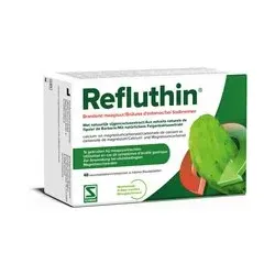Refluthin® | Brûlures d’estomac et symptômes d’acidité gastrique tels que les remontées acides Goût menthe Comprimé(S) À Croquer 48 pc(s)