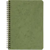 Clairefontaine 785663C Spiralbuch (DIN A5, 14,8 x 21 cm, Age Bag liniert, 3 Taschen, 60 Blatt) 1 Stück grün