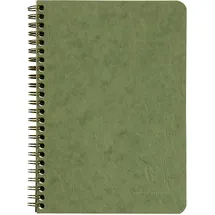 Clairefontaine 785663C Spiralbuch (DIN A5, 14,8 x 21 cm, Age Bag liniert, 3 Taschen, 60 Blatt) 1 Stück grün