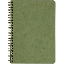 Clairefontaine 785663C Spiralbuch (DIN A5, 14,8 x 21 cm, Age Bag liniert, 3 Taschen, 60 Blatt) 1 Stück grün