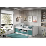 Vipack Einzelbett »Bonny«, mit Komfort Liegehöhe, Stauraum unter dem Bett, Liegefläche 90x200 cm, grün