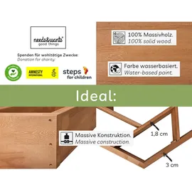 needs&wants® Hochbeet Pflanzkasten 100 x 100 x 18 cm Braun