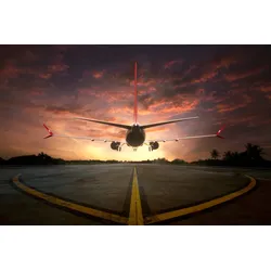 Fototapete PAPERMOON "Photo-Art GANJAR RAHAYU, DEN SONNENUNTERGANG JAGEN", bunt, B:3,50m L:2,60m, Vlies, Tapeten