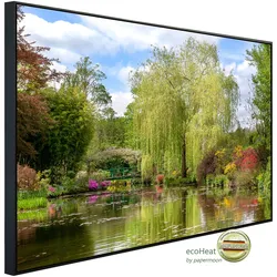 PAPERMOON Infrarotheizung "Monets Garten", bunt (kunstmotiv im aluminiumrahmen), B/H/T: 60cm x 60cm x 3cm, 350 W, Heizkörper, sehr angenehme Strahlungswärme
