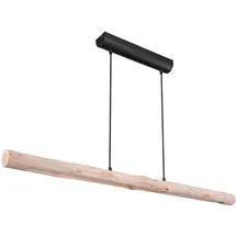 ETC Shop Pendellampe Holzbalken Hängeleuchte Holz Pendelleuchte Led dimmbar, 3-stufen, schwarz, 20w 1358lm 3000k, Lxbxh 120 x 7 x 150 cm