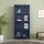 [en.casa] Vitrinenschrank Säkylä 180 x 80 x 35 cm Navyblau