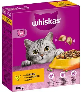 whiskas® Katzen-Trockenfutter 7+ mit Huhn 800,0 g