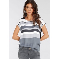 LAURA SCOTT Shirtbluse, in modischem Streifen-Design Laura Scott schwarz-grau-gestreift