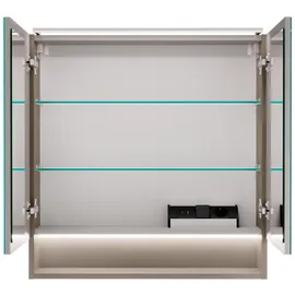 Fackelmann LED-Spiegelschrank B.Paris 70 cm x 71,8 cm Cubanit Grau