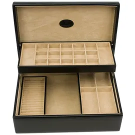 Windrose Charmbox mit 2 herausnehmbaren Einsätzen Schwarz