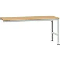 Manuflex Ansatztisch UNIVERSAL Standard, Tischplatte Multiplex, 2000x1000, lichtgrau