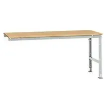 Manuflex Ansatztisch UNIVERSAL Standard, Tischplatte Multiplex, 2000x1000, lichtgrau