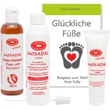 Mosadal Hornhautentferner + Urea Creme + rote Weinlaub Lotion - Fußpflege Set