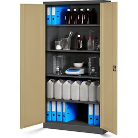 Jan Nowak C001 Aktenschrank 185 x 90 x 40 cm Anthrazit/Holzoptik