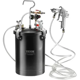 Vevor Druckbehälter für Sprühfarbe, 15 L Druckbehälter, 60 psi einstellbarer Druck, Stahl-Druckbehälter-Farbbehälter mit Spritzpistole, Schläuchen, Druckmesser,