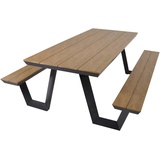 Lesli Living Picknick-Set Bank mit Tisch rechteckig 200cm Aluminium