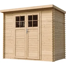TIMBELA Gartenhaus 1,42 x 2,39 m Braun