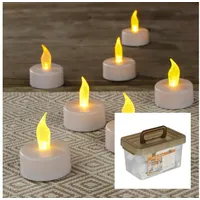 HI LED-Teelichter LED Teelichter Kerzen Set 24 Stk Flammeneffekt Stimmungsbeleuchtung, LED fest integriert