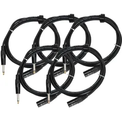 Pronomic Stage JMXM-2.5 Audiokabel Monoklinke/XLR 2,5m Schwarz 5er SET