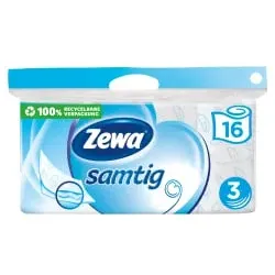 Zewa Samtig Toilettenpapier 29864 , 1 Packung = 16 Rollen à 140 Blatt