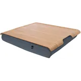 BOSIGN Laptop Knietablett Laptray Tablett Weide mit grauem Kissen.