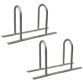 Trutzholm Fahrradständer 2 x Anlehnbügel 140 x 88 cm Stahl feuerverzinkt Ø 50 mm grau