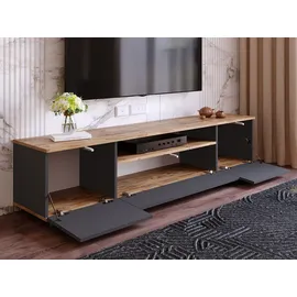 vente-unique LOTULA TV-Lowboard 180 cm Grau MDF/Spanplatte