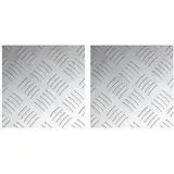 vidaXL Aluminium-Riffelbleche 2 Stk. Rutschfest 20x20 cm