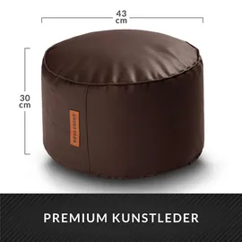 Green Bean Sitzhocker aus Kunstleder - Pouf mit EPS Perlen Füllung - 43x30 cm - perfekte Ergänzung zum Sitzsack - Sitzwürfel Hocker Poufs