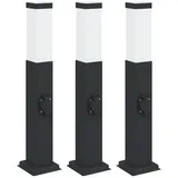 vidaXL Pollerleuchten 3 E27 schwarz