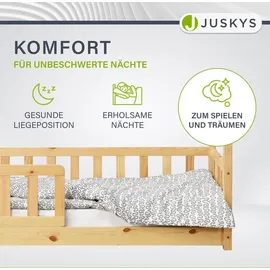 Juskys Kinderbett Marli 80 x 160 cm Kiefer massiv natur beige
