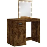 vidaXL Schminktisch, mit LED-Leuchten Räuchereiche 90x42x132,5 cm
