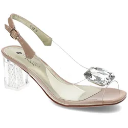 Pinke Sandalen Sca'viola Damenschuhe mit Absatz, 40