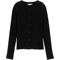 TOM TAILOR DENIM Damen Cardigan mit Rippstruktur, schwarz, Uni, Gr. XL