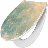 Banjado Premium Toilettendeckel Mit Absenkautomatik WC-Sitz Soft Close Hygienischer Klodeckel Duroplast Mit Motiv Patina Grün