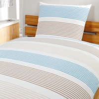 BettwarenShop Kissenbezug einzeln 80x80 cm | meeresblau  Renforce Bettwäsche Dany