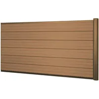 Mendler WPC-Sichtschutz Sarthe, Windschutz Zaun, Alu-Pfosten Erweiterungselement niedrig, 1,85m