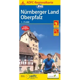BVA BikeMedia GmbH ADFC-Regionalkarte Nürnberger Land/ Oberpfalz, 1:75.000, mit Tagestourenvorschlägen, reiß- und wetterfest, E-Bike-geeignet, GPS-Tracks Download (BVA ADFC Regionalkarte)