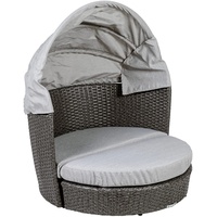 Greemotion Hundeliege Polyrattan Sonnenliege für Hunde, grau 133801,