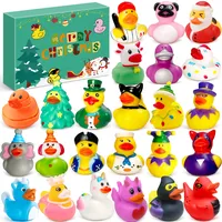 Edmirfun Adventskalender Enten 2024, Weihnachtskalender Kinder Mit 24 Stück Weihnachten Quietsche Gummi Enten Badespielzeug Set, Baby Adventskalender, Weihnachtsgeschenke Für Mädchen Und Jungen