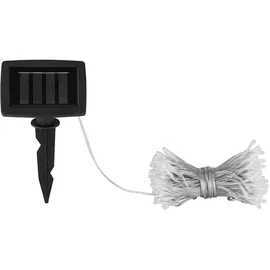 ETC Shop Außenlampe Solarleuchte Lichterkette Lichtervorhang LED Dekolampe, Terrassenleuchte, Akku, wetterfest, schwarz, 192x Led 3000k warmweiß, Lxb 150x150 cm