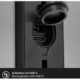Briloner - LED Wandlampe Akku Bewegungsmelder, Dämmerungssensor, 20 sek. Timer, Aussenlampe, Wandleuchte aussen, LED Strahler, Außenleuchte, Außenwandleuchte, 15,5x7x8,5 cm (HxBxT), Schwarz