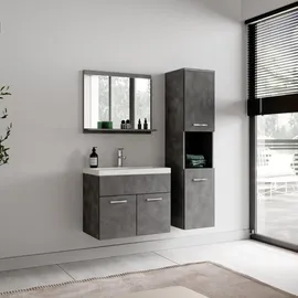 Badplaats Montreal Badezimmerschrank 30 x 131 x 30 cm Dunkel Grau