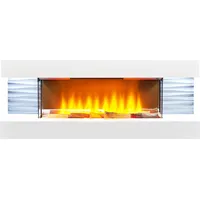 Sureflame WM-9332 elektrischer Wandkamin mit Downlights und Fernbedienung in reinem Weiß