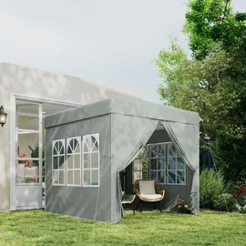 Outsunny Faltpavillon 2,5 x 2,5 m inkl. 4 Seitenteile Hellgrau