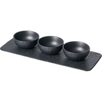 Käfer Servierschalen, 4-teilig, Schwarz, Keramik, Klassisch, Stapelbar, 1.2 Liter,
