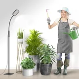 Mojimdo 264 LEDs Pflanzenlampe mit höhenverstellbarer Stange, 10W Vollspektrum Pflanzenlicht mit Timer, 5 Helligkeitsstufen, 3 Höhenstufen, 360° Schwanenhals, Pflanzenleuchte für Zimmerpflanzen