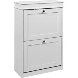 hjh living Estha 20 53 x 24 x 82 cm 2 Schuhklappen weiß / weiß