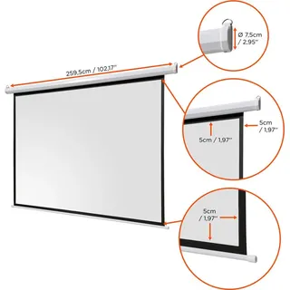 Celexon basic Motor-Leinwand 135" | 240x240 cm 1:1 | elektrische Full-HD 4K Beamer-Leinwand für Heimkino oder Büro-Präsentationen | geeigent zur Deckenmontage oder Wandmontage | inkl. Fernbedienung